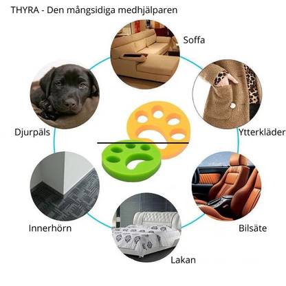 THYRA – Silikonrengörare som fångar hår i tvätten