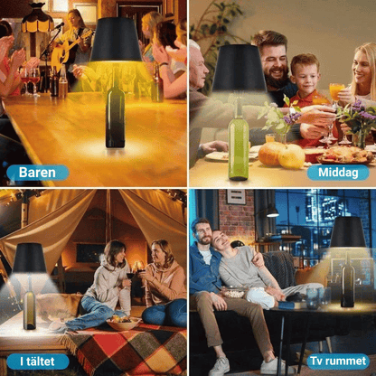 VINA – Trådlös flaska-lampa med touch och dimmer